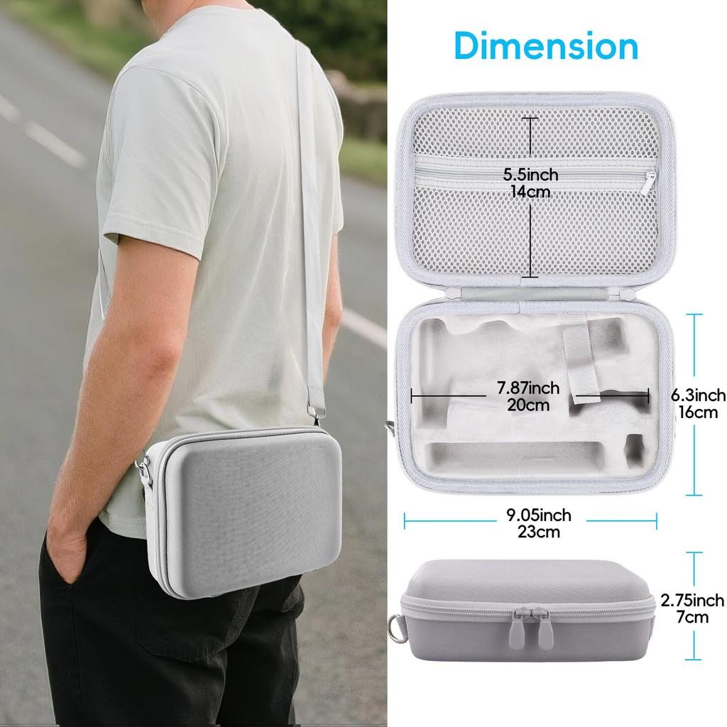 (Case Only) DJI Osmo Mobile 8/7P/7 Smartphone Gimbal Compatible DJI OM 7 Pro Gimbal Stabilizer Storage Case, Off-White - co2CREA