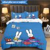 3PCS Simon the Rabbit Adventures Bedding Set 2D Printing (Includes 1 Duvet Cover + 2 Pillowcases Coreless), Bedroom decor,Fan Gift