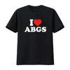 I Love ABGS T Shirt Black Medium Vintage Washed Unisex Designer Clothes Homme Graphic Comfortable Slightly Breathable Casual