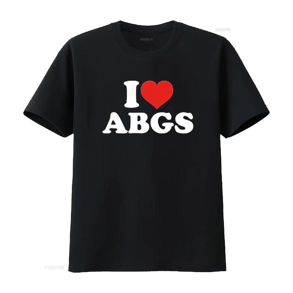 Ich liebe ABGS T-Shirt Schwarz Mittel vintage gewaschen Unisex Designerkleidung homme Grafik Bequem Leicht atmungsaktiv Lässig