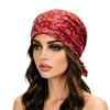 Stretchy Fabric Turban Hats Paisley Print Casual Hedging Cap Fashion Pullover Hat  Hair Accessories