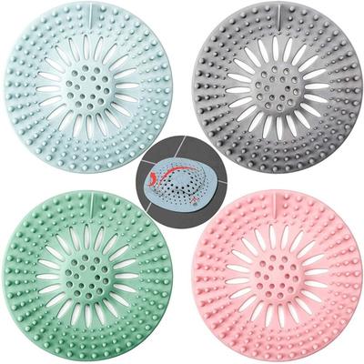 1PC Silicone Floor Drain Cover with Holes Non Slip Universal Sink Drain Hair Catcher for Sink Shower Strainer Sink Accessories