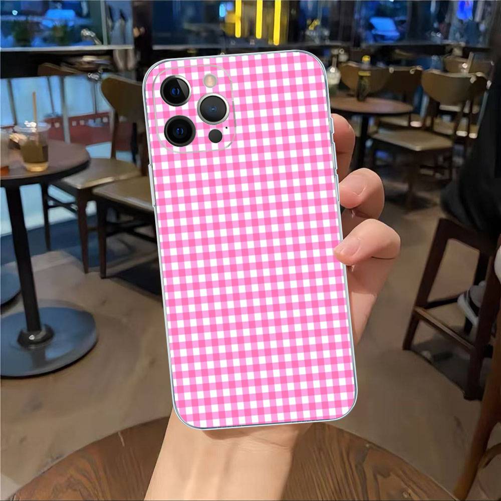 Simple Chic Lattice Pattern Fit For IPhone 16 15 Promax Phone Case IPhone 14 11 12 High End 13 Pro Silicone