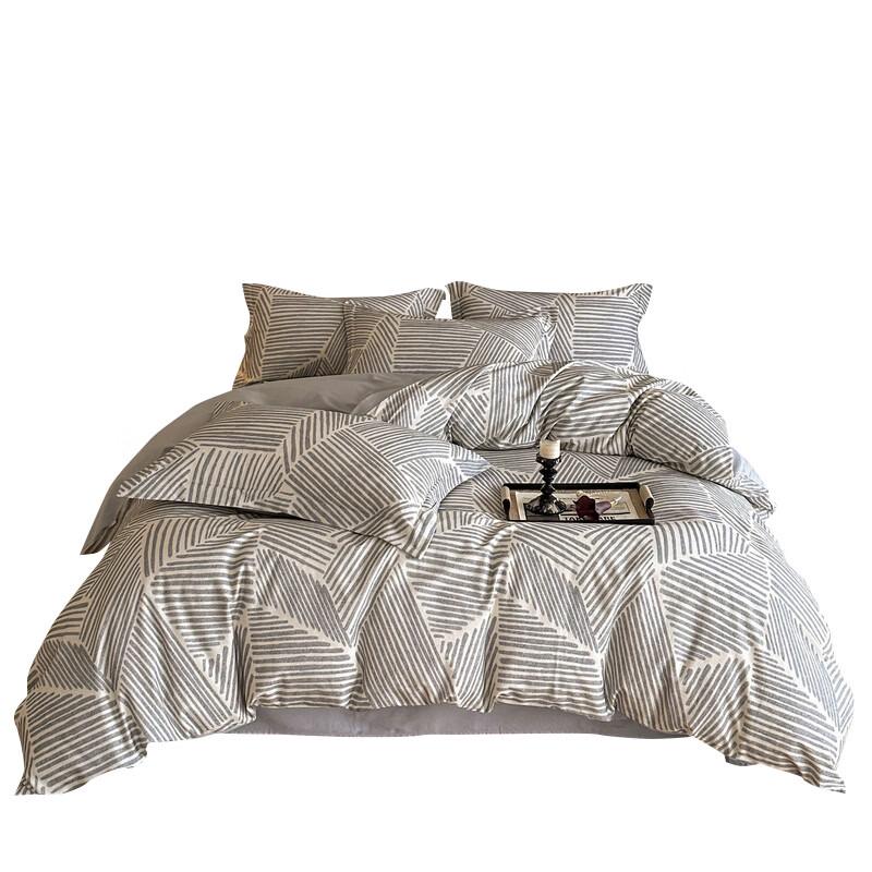 Nanjiren Class A Cotton Brushed Printed Four-Piece Bedding Set