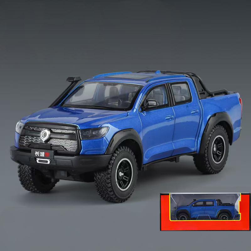 1:24 Great Wall Motor POER Pickup Alloy Diecast Off-road Vehicles Car Model Outdoor Display Collection Ornaments Birthday Gifts