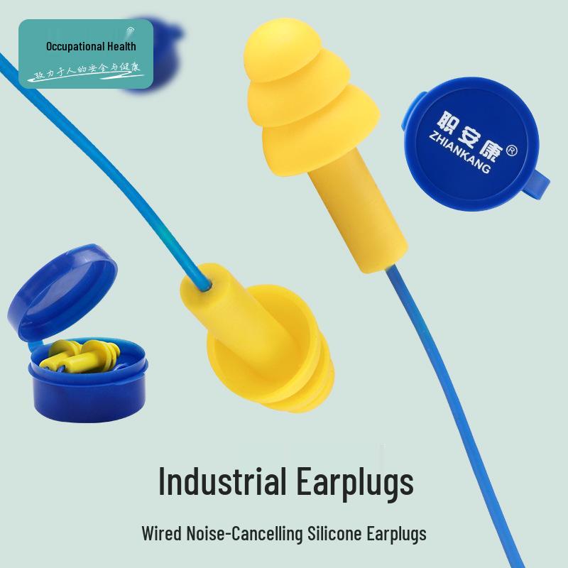 Washable Noise Cancelling Wired Earplugs: Occupational Safety & Health 4004, Christmas Tree Design, Ideal for Swimming & Industrial Use.