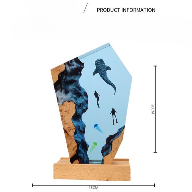 NEW Dolphin Diver Resin Lamp Marine Art Home Decoration Craft High-end Atmosphere Decorative Piece Special Gift