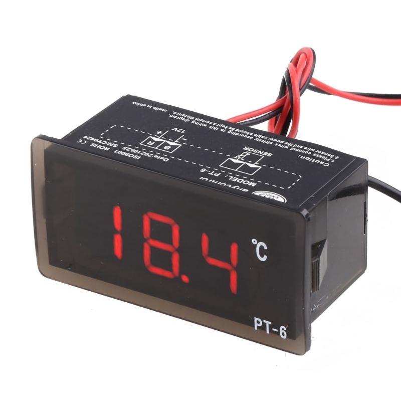 Heißes 12V Fahrzeug Auto LED Digitales Thermometer Temperaturmessgerät Sonde -40~110°C B03E