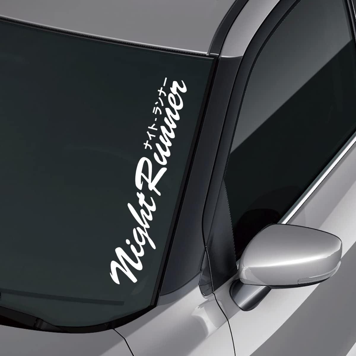 Night Runner JDM Drift Decal Sticker Car Truck Windshield Banner Sticker | White | 23x5in