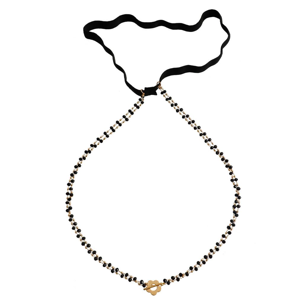 Sweet Cool Casual Rhinestone Beach Leg Chain Elastic Belt Imitation Pearl Sexy Leg Chain