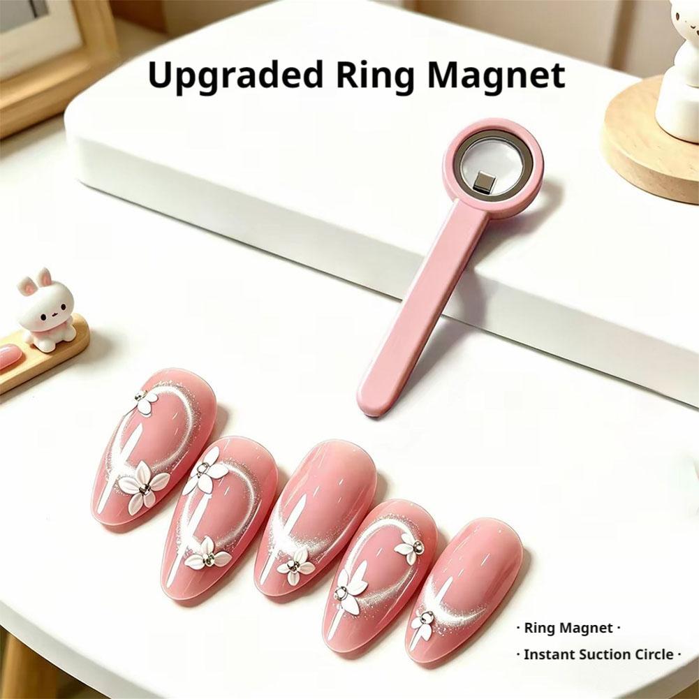 Nail Art Cat Eye Magnet Powerful Magnetic Ring For Hollow Flower Holes Manicure Tool Strong Cylinder Magnet Stick