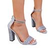 Fashion High Heels Women Sandals 2025 New Crystal Heeled Shoes Fashion Chunky Pumps Summer Designer Luxury Shoes Dress Party Sandalias