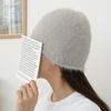Women's fluffy minimalist everyday look beanie