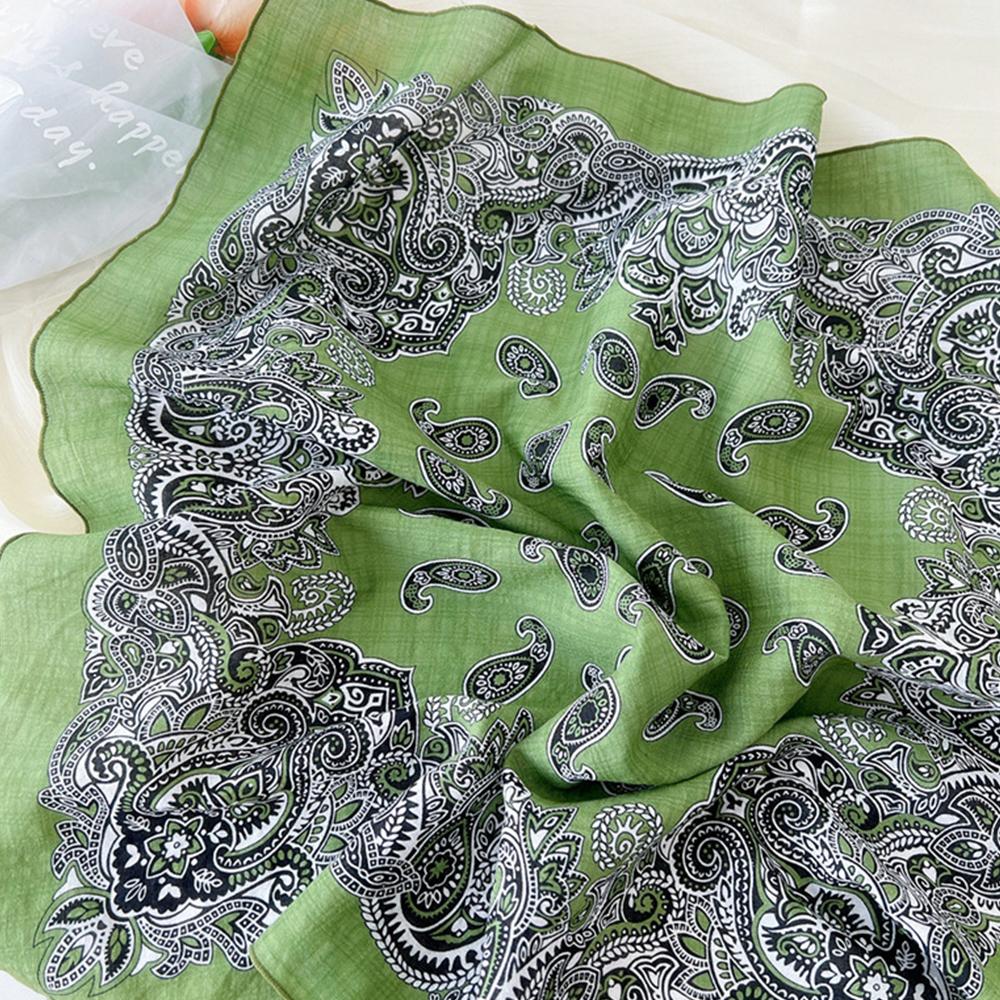 DIY Bandana Stirnband Blumendruck Haartuch 55x55cm Kleine Schals Stolen Dünner Sonnenschutz Floral Taschentuch Frisches Kopftuch