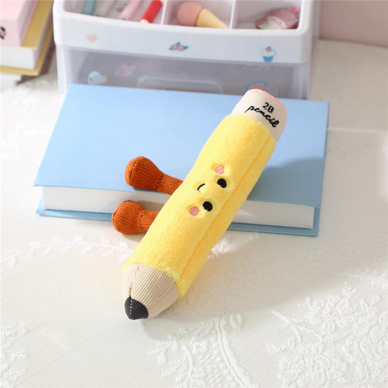 Cartoon Stationery Series Plush Toys Soft Creative Ruler Pencil Notebook Plushie Pillow Funny Christmas Birthday Gift To Kids