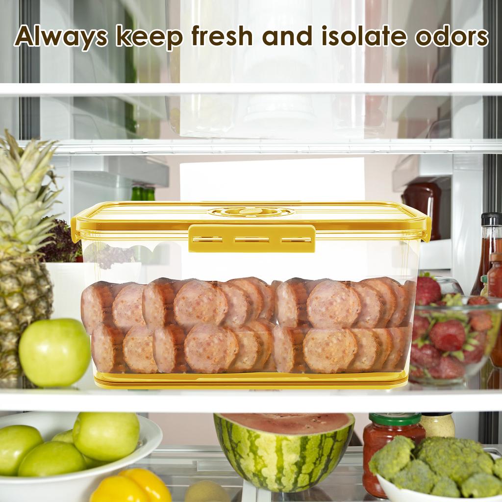 Sealing Food Storage Box Large Capacity Bread Boxes With Time Recording Kitchen Food Grade Plastic Refrigerator Organiser NEW