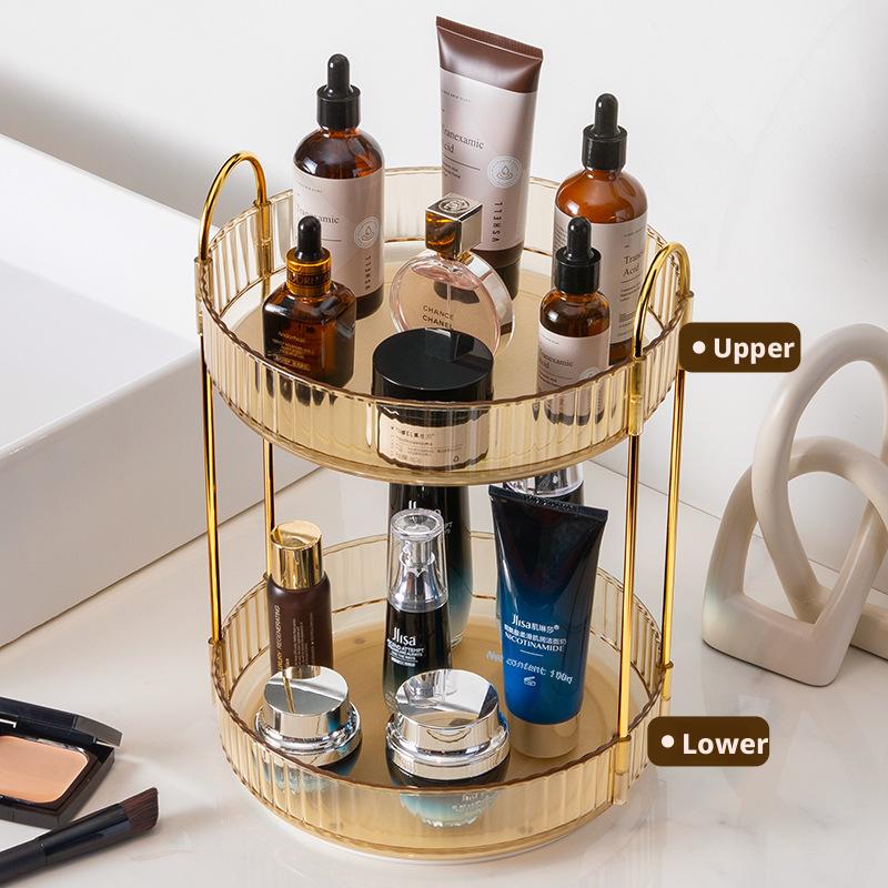 Scaffale Organizer Rotante per Piano Bagno Portaoggetti per Profumi Trucco Scaffale Rotante a 360° Portaoggetti per Cosmetici da Toeletta Scaffali