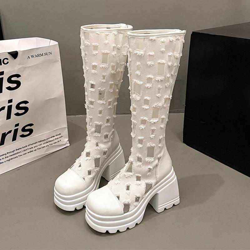 High Heels Women High Boots Chunky Platform Designer Shoes Winter Pumps 2025 Dress New Cozy Chelsea Boots Ladies Zapatos