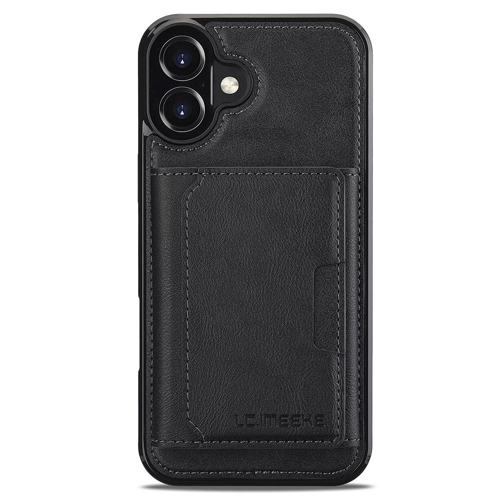 LC.IMEEKE L5 For iPhone 17 Magnetic Phone Case Leather Back Cover with Detachable Card Holder