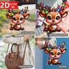 2D Hanging Reindeer for Christmas Trees, Car Mirrors, and Keychains. A Creative Holiday Accessory.