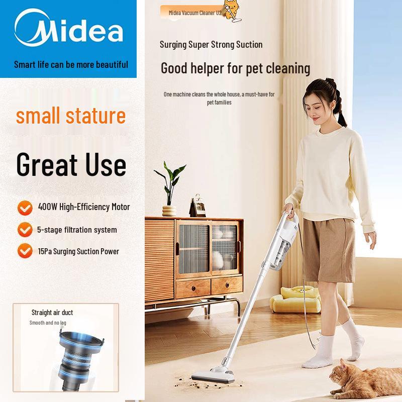 Midea U2 Handheld Lightweight Multi-functional Vacuum Cleaner with High Suction for Household and Car Use 5m