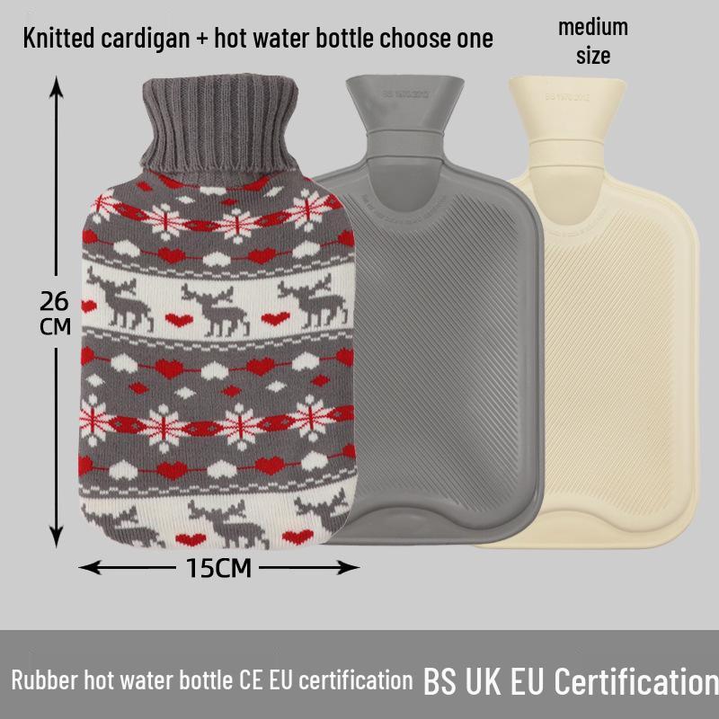 Explosion-Proof Hot Water Bottle: Rubber Design for Stomach and Feet, Long-Lasting Warmth