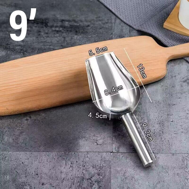 Stainless Steel Shovel Metal Multifunctional Ice Shovel Food Measuring Spoon Coffee Bean Flour Shovel Home Kitchen Accessories