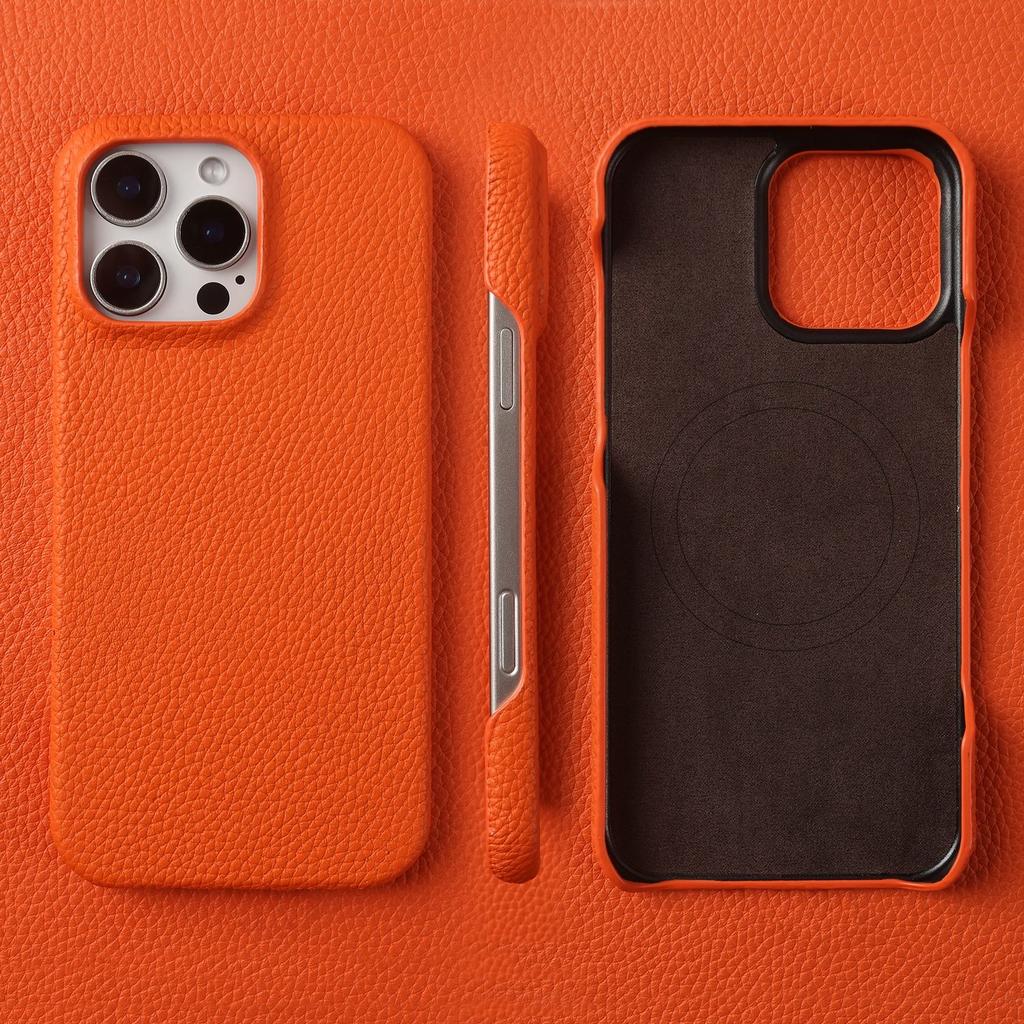 Премиальный магнитный чехол из натуральной кожи для iPhone 16 Pro Max 15 14 13 12 11 Беспроводная зарядка Магнитная крышка Magsafe Ударопрочный чехол