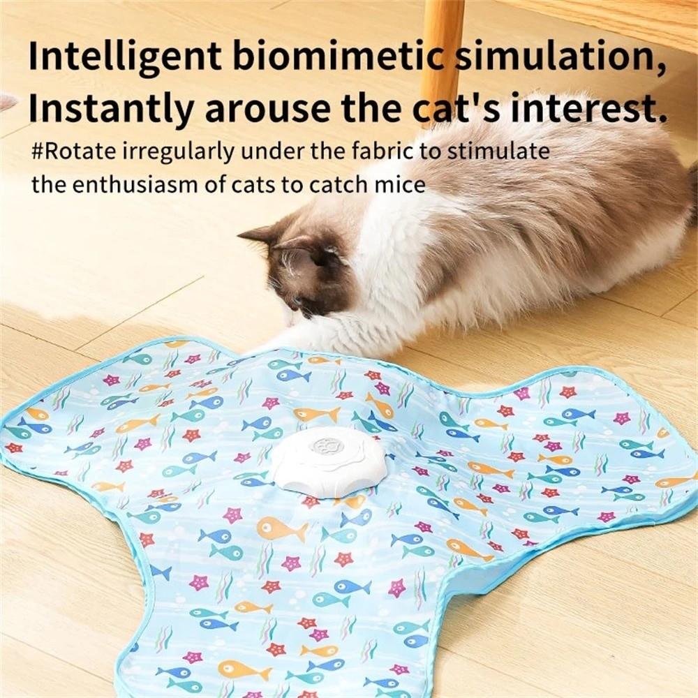 Moving Concealed Feathers Hide and Seek Toy Motion Activated Kitten Teaser Toy Hide and Seek Play