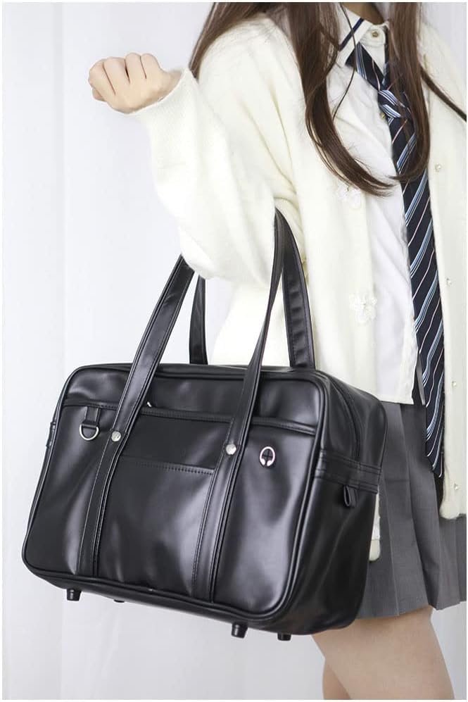 School Synthetic Bosdon A4 Student Large High Junior High Japanese Anime Cosplay Shoulder Everyday Use [Kawoly] Bag, Leather, Black, Student, JK,