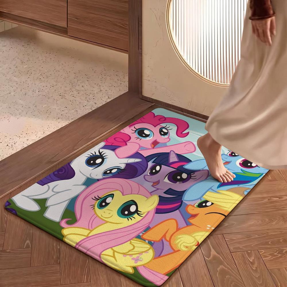 Magical Friendship Pony Gang Theme Rug Soft Nonslip Carpet For Bedroom Study Home Decor Holiday Gift