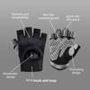 Loogdeel Half Finger Sports Gloves Breathable Air Hole Gym Cycling Non Slip Shock Absorbing For Men Women