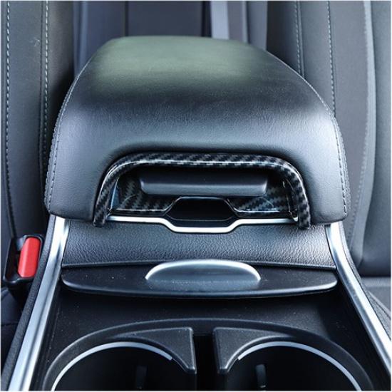 Car Armrest Box Switch Cover Trim Bezel for Dodge Charger 2011- Carbon Fiber