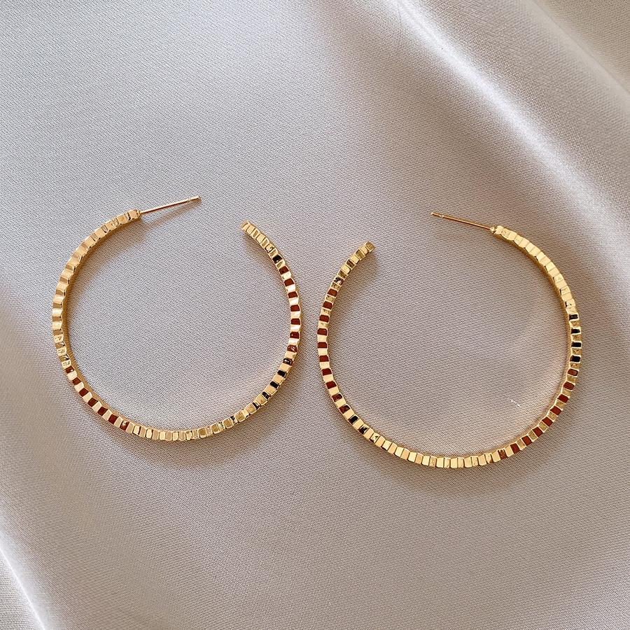 Silver Needle European and American Zircon Textured Earrings Personalized Simple Versatile Earrings Earrings Women