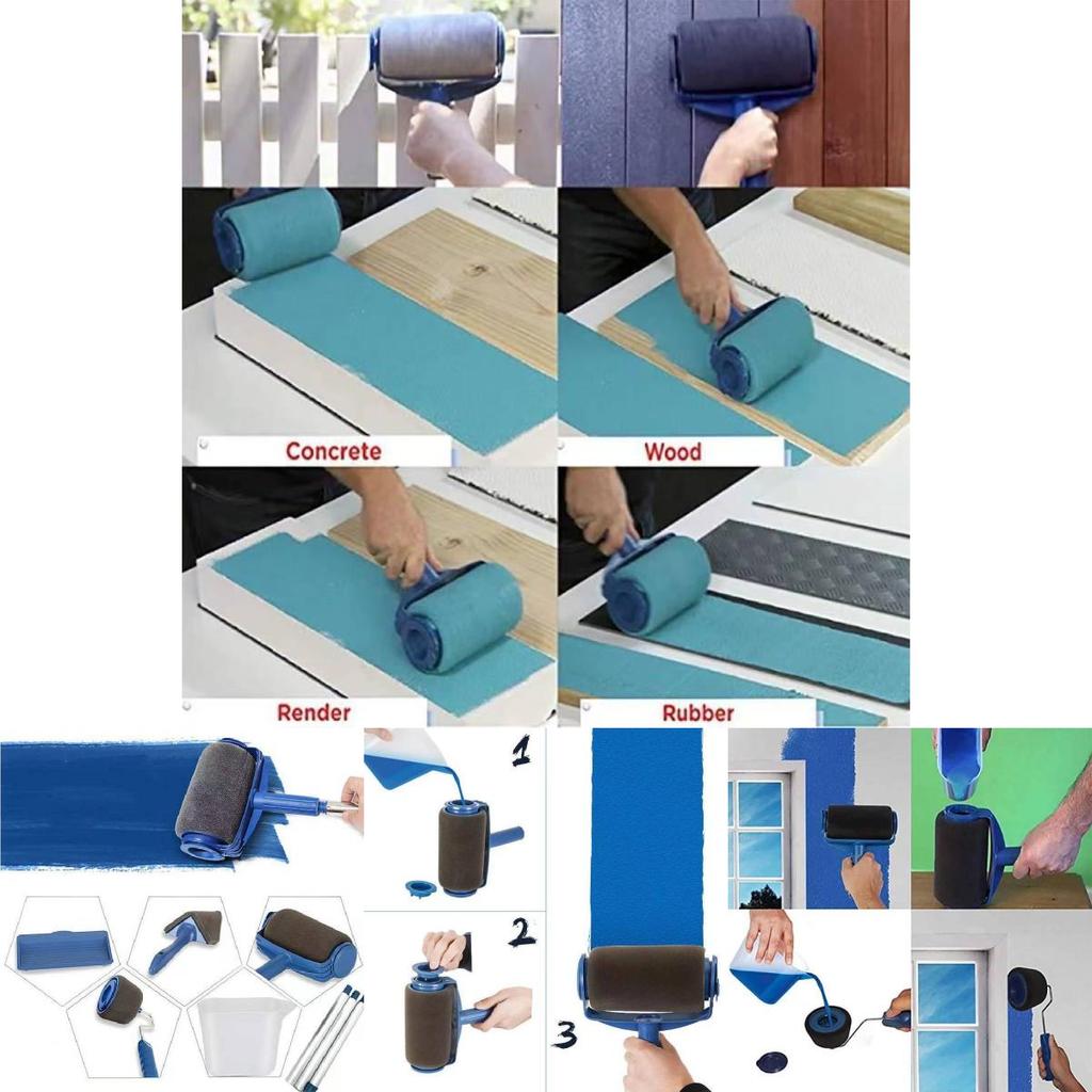 Versatile Round Roller Brush Kit Ideal For Home Renovation With Extendable Handle For Precision