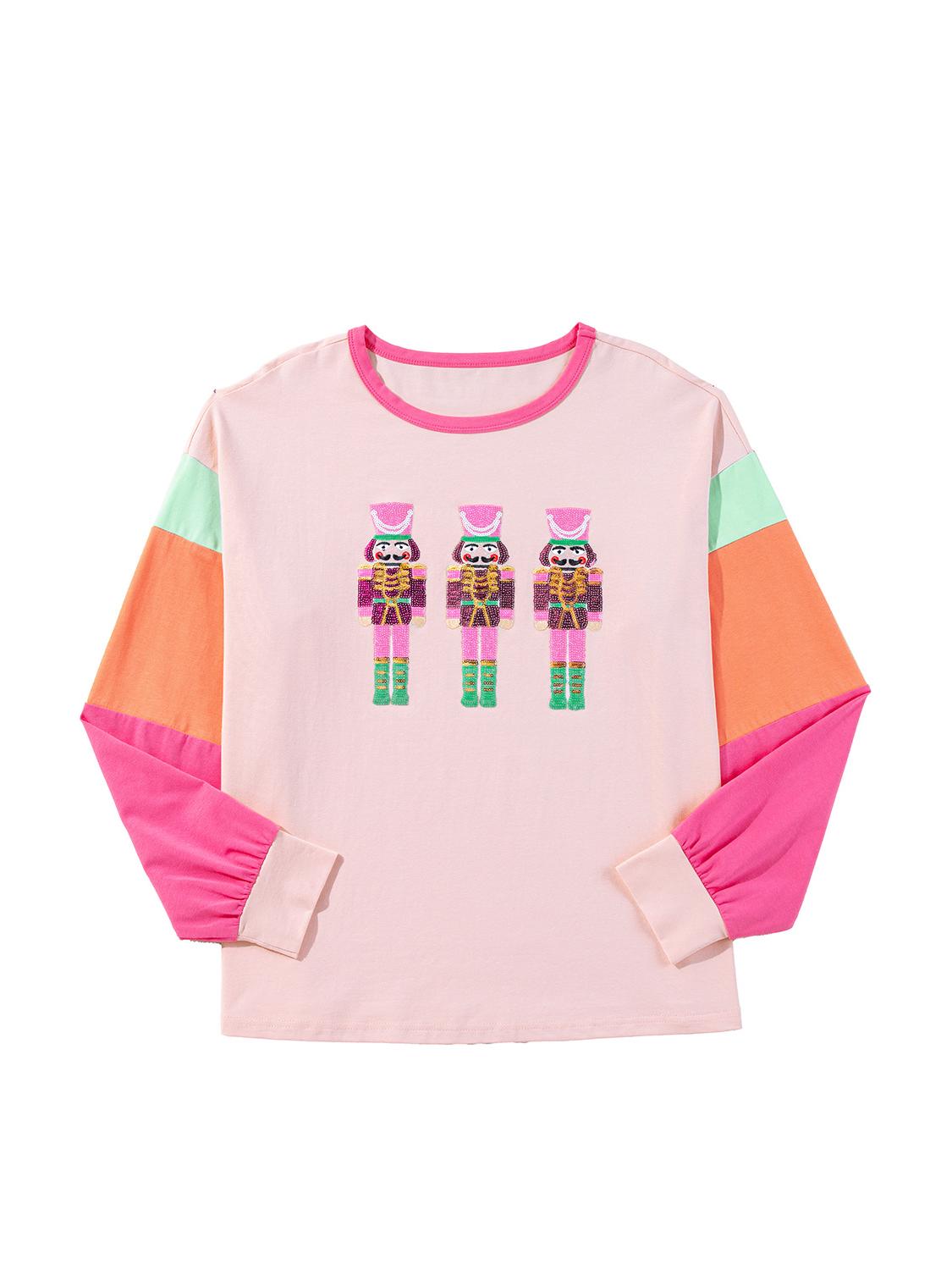 

Женский повседневный мультяшный пуловер Shiying - Свободный крой, Длинный рукав, Осенний стиль Extra Large розовый