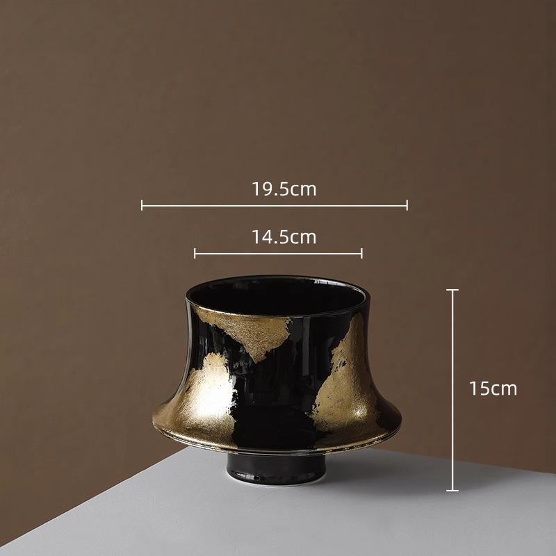 

Ceramic Vase Handmade Gold Foil Flower Vase Flower Arrangement Accessories Terrarium Home Decoration Accessories