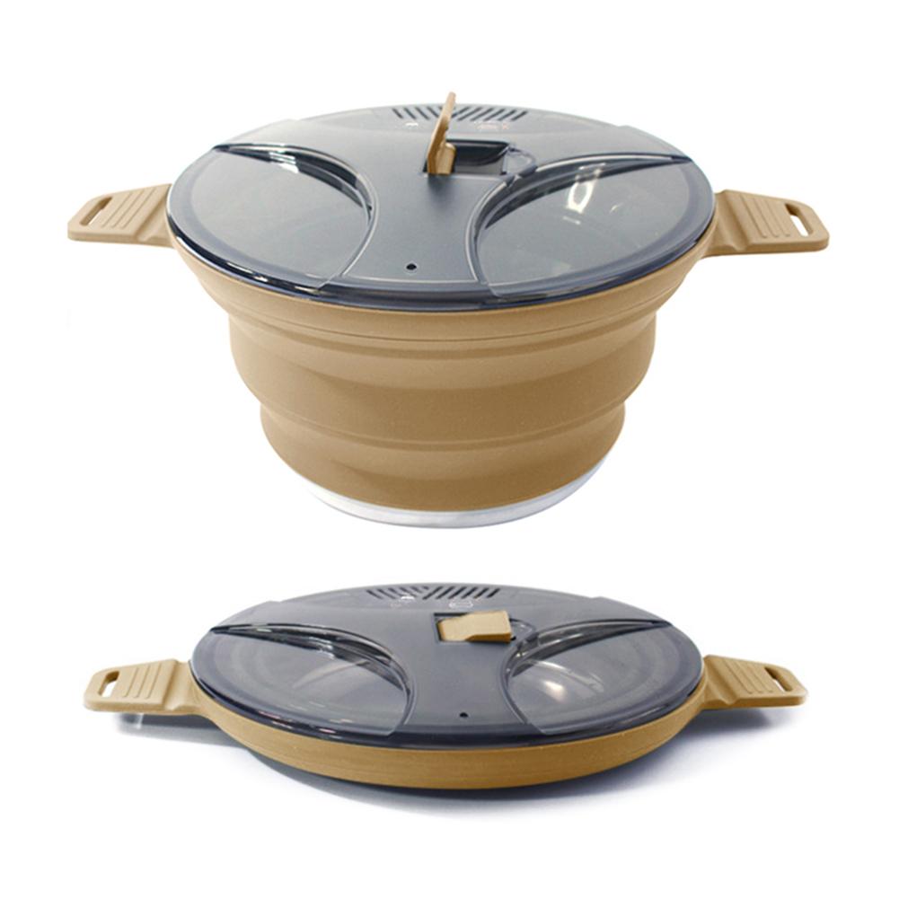 Foldable Portable Camping Cook Pot Saving Space Collapsible Cooker Pot Heat Resistant for Outdoor Fishing for Hiking Backpacking