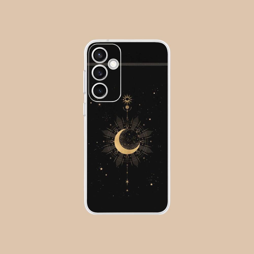 Sun Moon Mobile Cell Phone Case for Samsung Galaxy S25 S24 S23 S22 S21Plus FE Ultra Clear Colorful Cover Luxury Cellphones