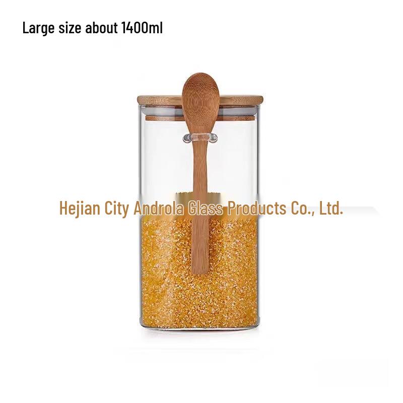 Zhishi Square Glass Sealed Jars with Spoon