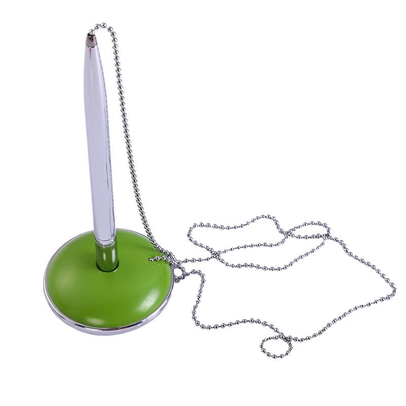 Metal Table Pen with Chain and Logo for Hotel Guest Signatures