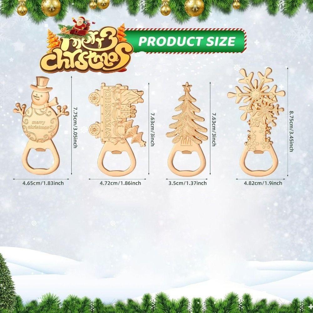 Gift Metal Christmas Bottle Opener Merry Christmas New Year Decor Beer Bottle Opener Santa Snowman Xmas Opener Restaurant Use