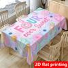 1pc Tablecover, Featuring Flat Macaroon, Candy, Donut, Ice Cream, Lollipop, and Cupcake Patterns, Available In Rectangular Dining Table Sizes. Suitabl