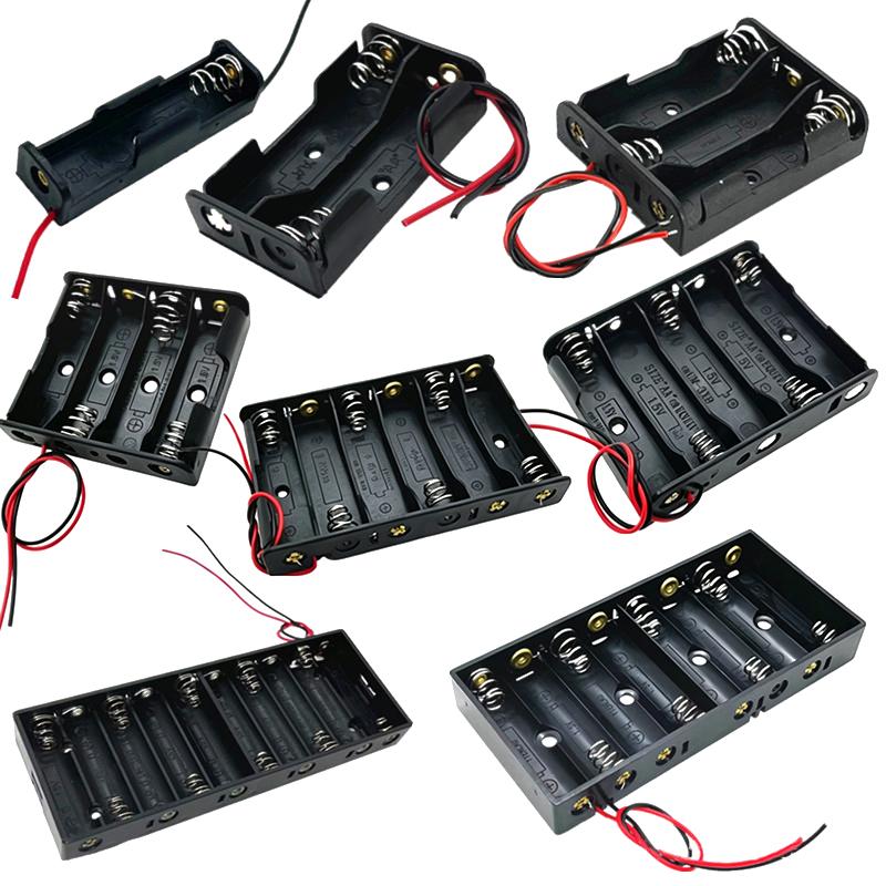 Aa Battery Case Aa Battery Box 1/2/3/4 Slot Aa Battery Holder 14500 Aa Storage Box Diy With Leads Series Connection