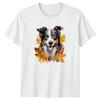 Fall Dog Watercolor TShirt Border Collie Dogs Fall Gift For Him And Her