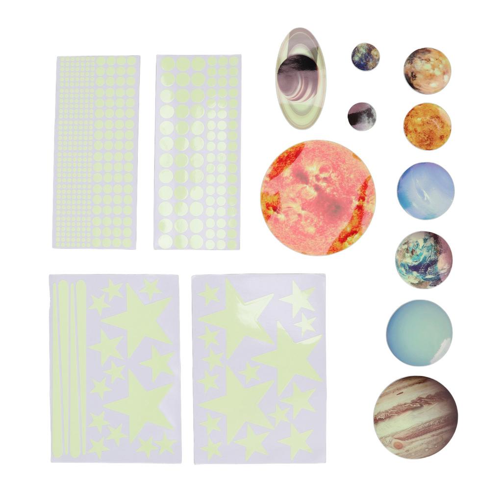 14pcs Glowing Planets Wall Stickers Glow in The Dark Star Solar System Decal for Children Bedroom Nursery Mini Solar