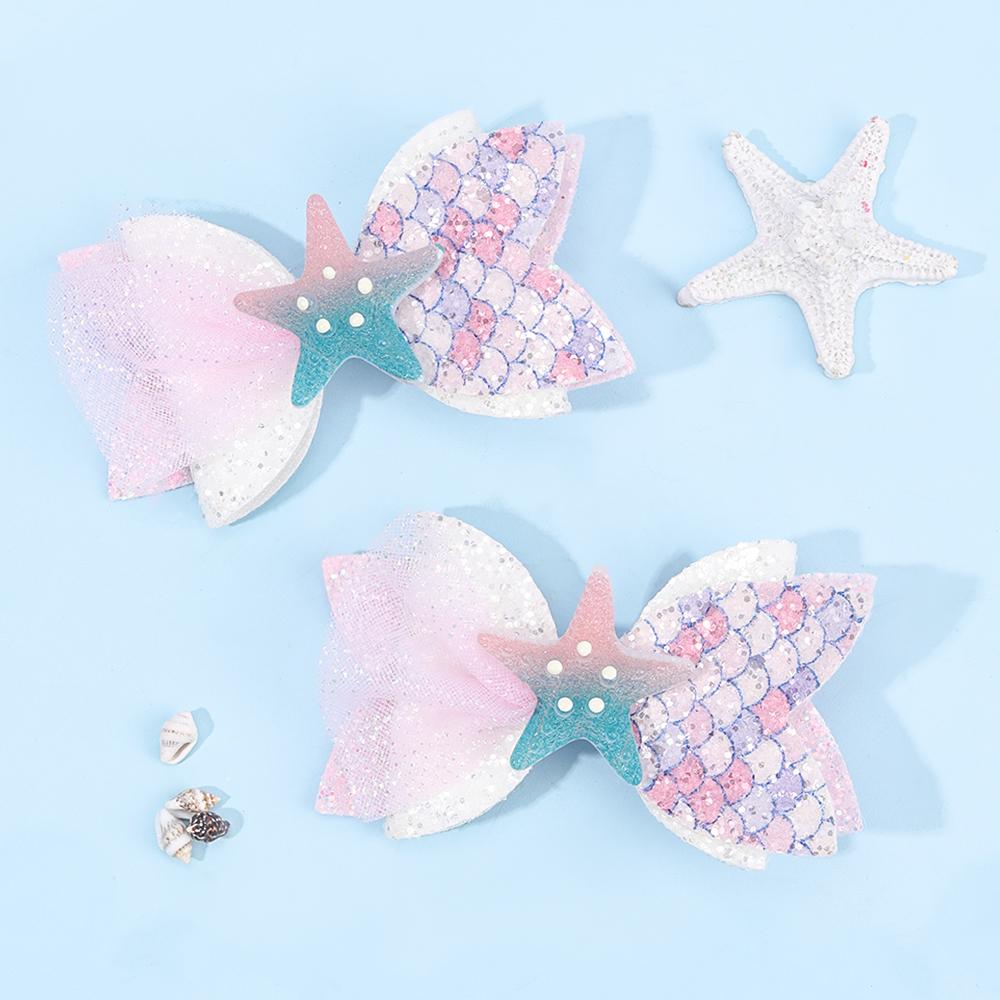 2 Stuks Regenboog Eenhoorn Cartoon Haarclip Kawaii Zoete Pastel Glanzende Strik Haarspeld Voor Meisjes & Kinderen Hoofddeksels Kinderaccessoires