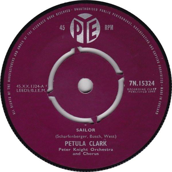 

7inch Record PETULA CLARK Sailor 7N15324 PYE 1961 UK Pop Used