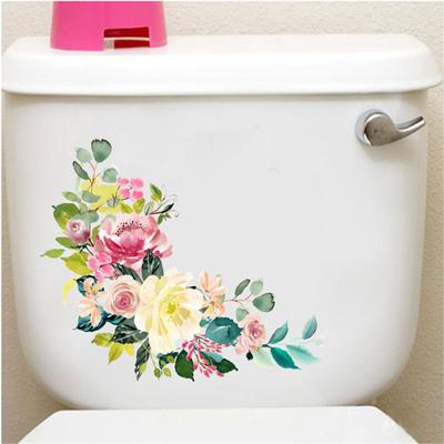 Blumen-Toilettenaufkleber, PVC-Aufkleber, Wandaufkleber, Wohnzimmer-Dekoration