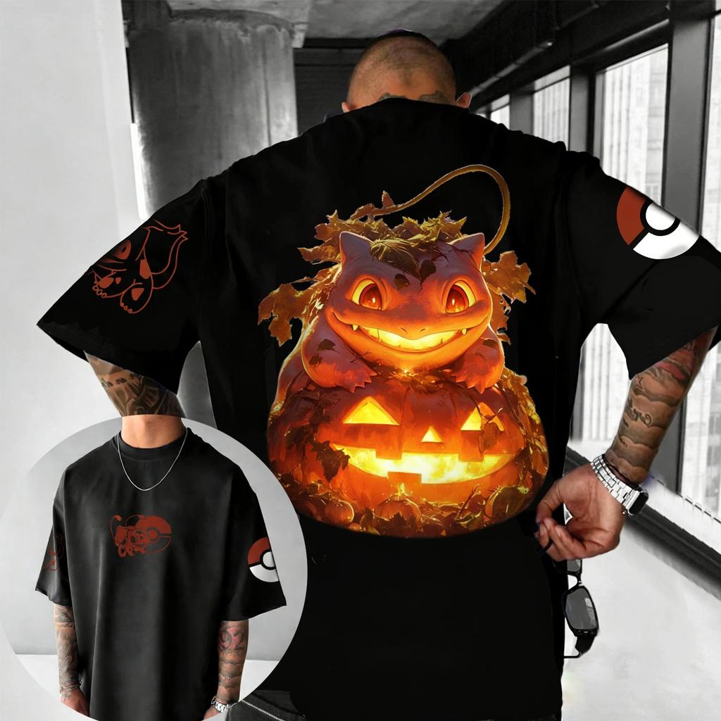 Pokémon Anime Peripheral Pikachu Doublesided Printed Tshirt 2026 Summer Kids Tee Outdoor Training and Fitness Mens Sportswear